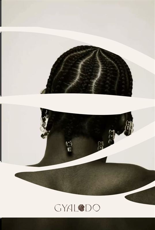 Braided bob styled from behind